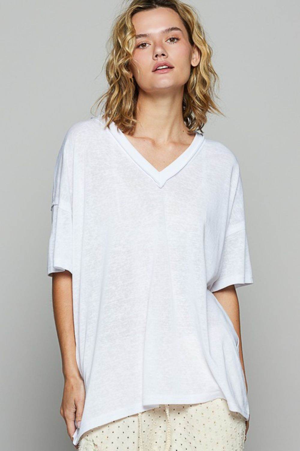 POL V-Neck Half Sleeve T-Shirt - Shop Style & More | Fresh Looks, Everyday Deals & Free Shipping