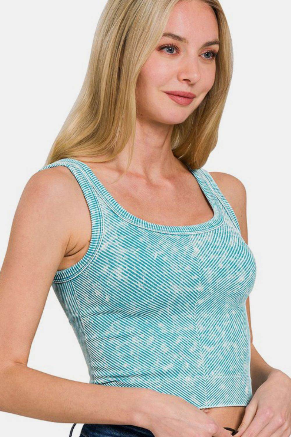 Zenana Washed Ribbed Scoop Neck Wide Strap Tank - Shop Style & More | Fresh Looks, Everyday Deals & Free Shipping