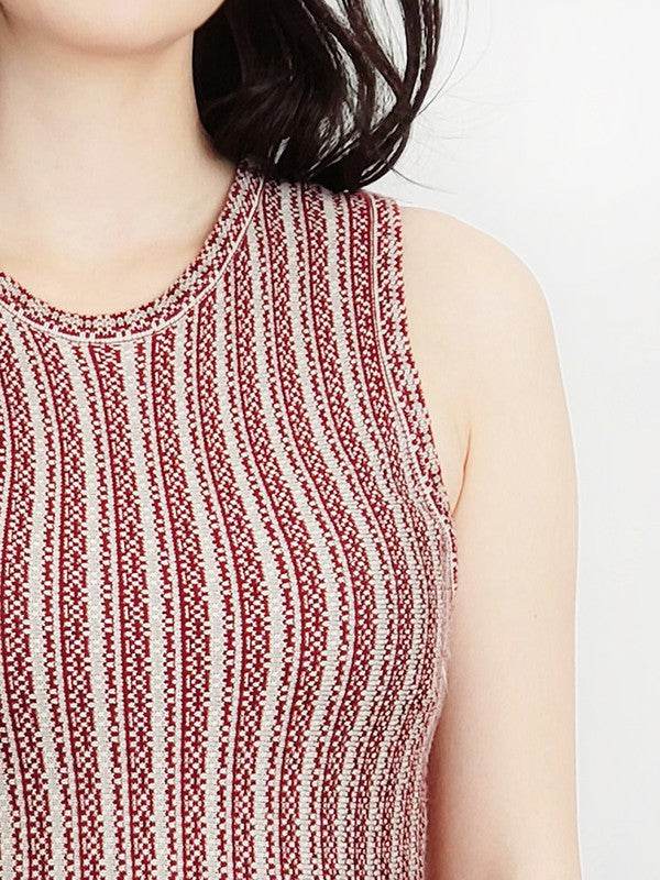 Flare Sleeveless Jacquard Sweater Knitted Dress - Shop Style & More | Fresh Looks, Everyday Deals & Free Shipping