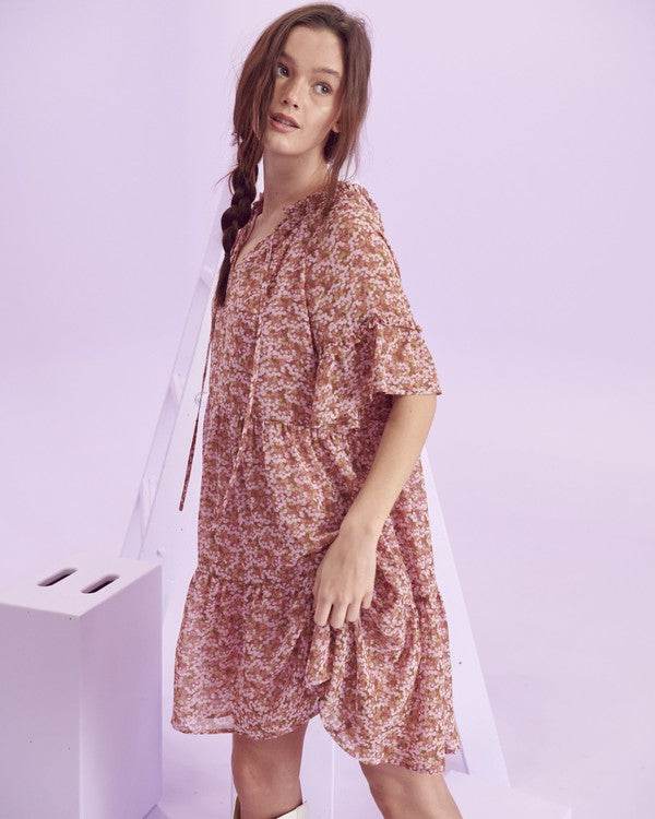 Floral print v-neck mini dress - Shop Style & More | Fresh Looks, Everyday Deals & Free Shipping