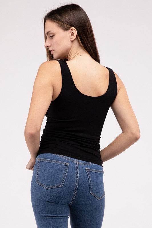 Front & Back 2-Way V-Neck Seamless Tank - Shop Style & More | Fresh Looks, Everyday Deals & Free Shipping