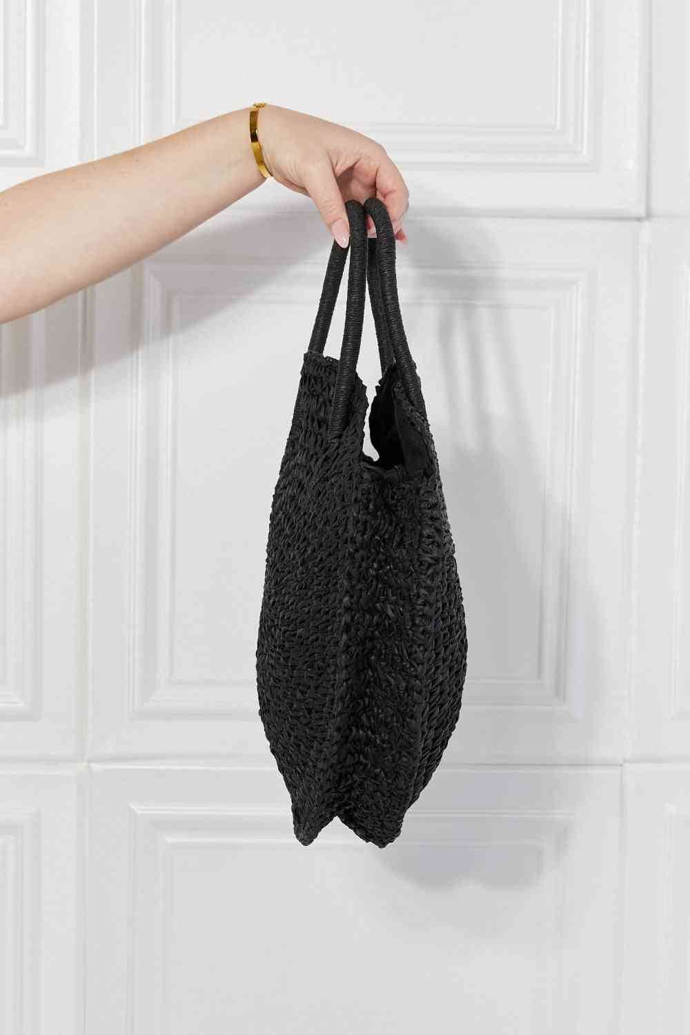 Justin Taylor Beach Date Straw Rattan Handbag in Black - Shop Style & More | Fresh Looks, Everyday Deals & Free Shipping