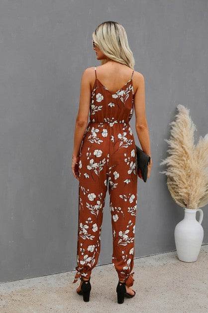 Sleeveless Floral Print Knot Side Cami Jumpsuit - Shop Style & More | Fresh Looks, Everyday Deals & Free Shipping