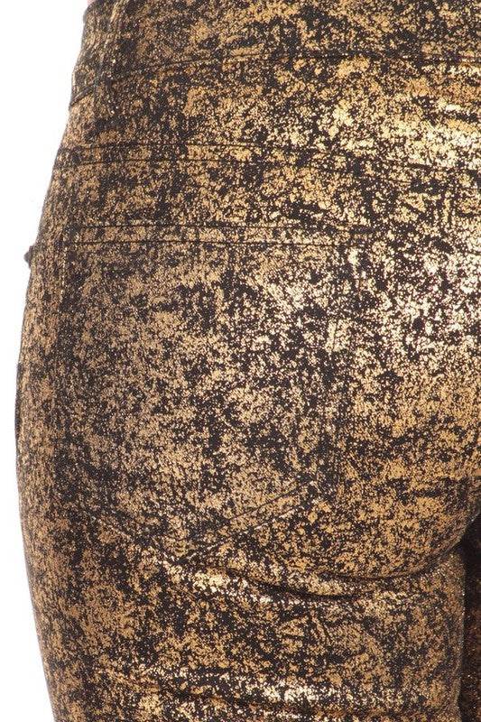 Low Rise Metallic Print Skinny jeans Pants - Shop Style & More | Fresh Looks, Everyday Deals & Free Shipping
