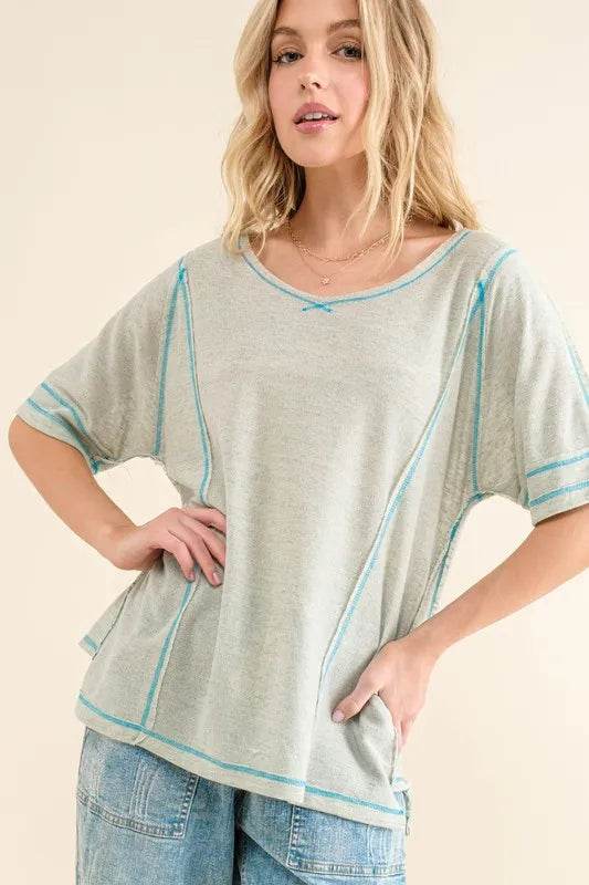 And The Why Reversed Stitch Basic T Shirt - Shop Style & More | Fresh Looks, Everyday Deals & Free Shipping