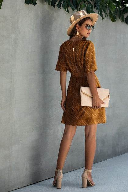 V Neck Ruffled Hem Wrap Dress - Shop Style & More | Fresh Looks, Everyday Deals & Free Shipping