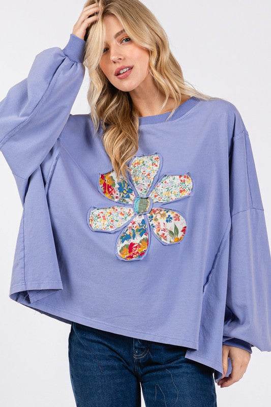 SAGE + FIG Flower Patch Dropped Shoulder Oversize Top - Shop Style & More | Fresh Looks, Everyday Deals & Free Shipping