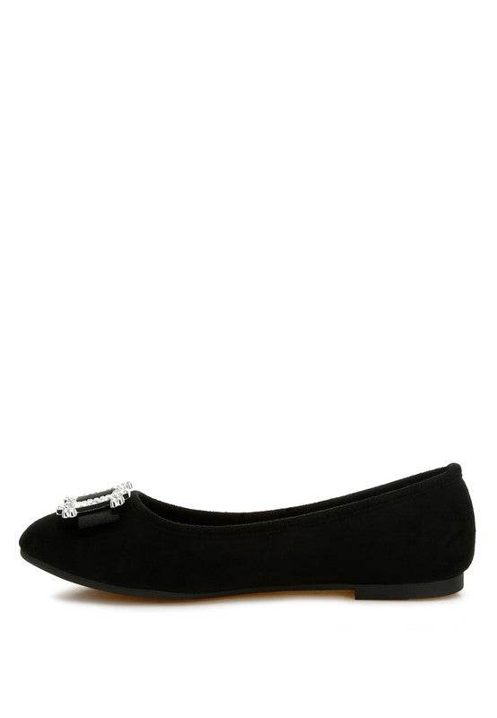 Prajik Rhinestone Buckle Detail Ballerinas - Shop Style & More | Fresh Looks, Everyday Deals & Free Shipping