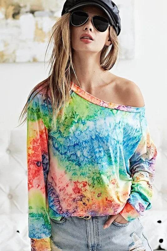 BiBi Tie Dye Soft Knit Jersey T-Shirt - Shop Style & More | Fresh Looks, Everyday Deals & Free Shipping
