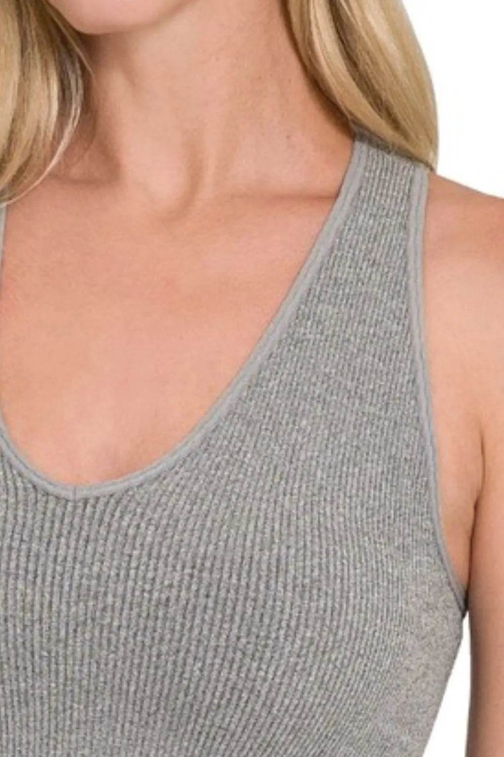 Zenana Seamless Ribbed Cropped Racerback Tank Top - Shop Style & More | Fresh Looks, Everyday Deals & Free Shipping