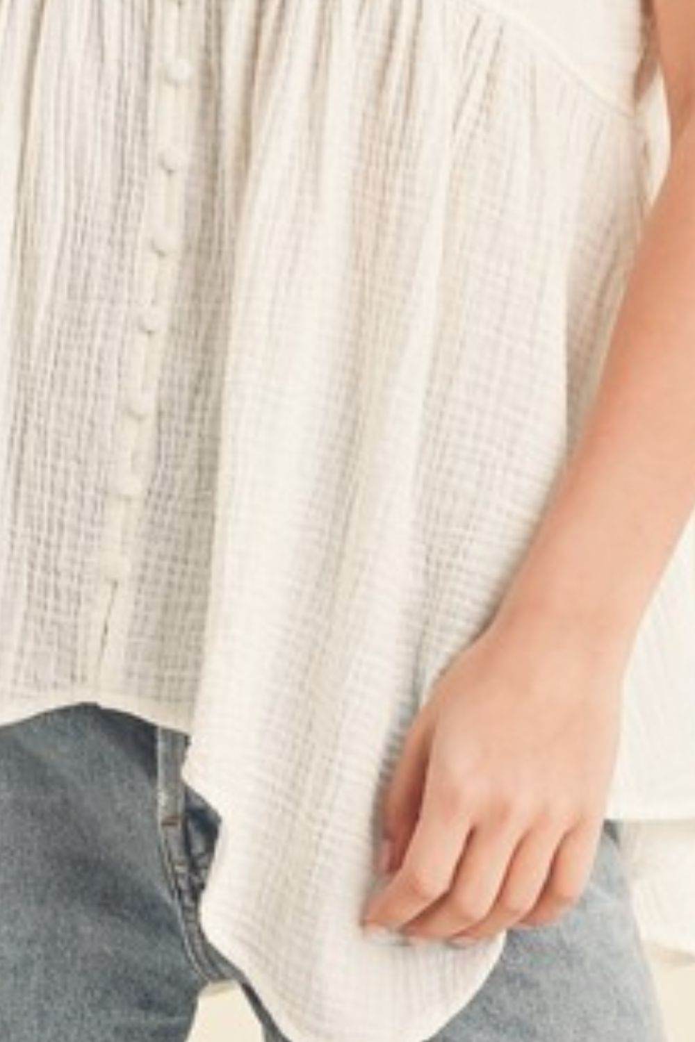 Aemi + Co Tuck Detail V-Neck Short Sleeve Blouse - Shop Style & More | Fresh Looks, Everyday Deals & Free Shipping