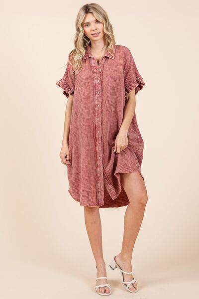 Mittoshop Mineral Wash Cotton Gauze Mini Shirt Dress - Shop Style & More | Fresh Looks, Everyday Deals & Free Shipping
