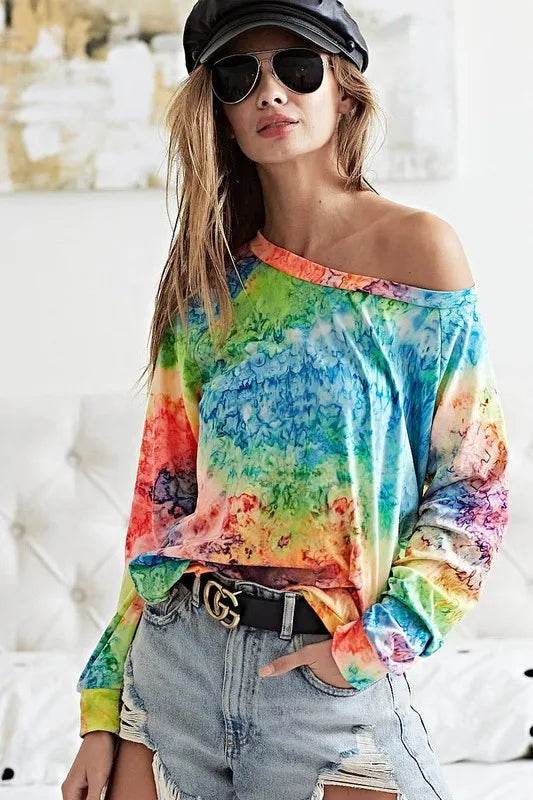 BiBi Tie Dye Soft Knit Jersey T-Shirt - Shop Style & More | Fresh Looks, Everyday Deals & Free Shipping