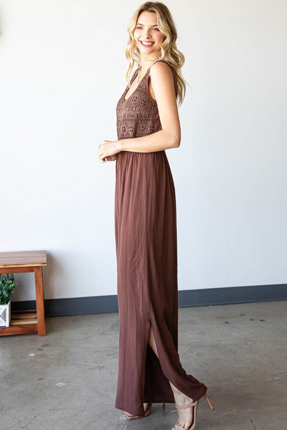 First Love Tie Back Sleeveless Slit Wide Leg Jumpsuit - Shop Style & More | Fresh Looks, Everyday Deals & Free Shipping
