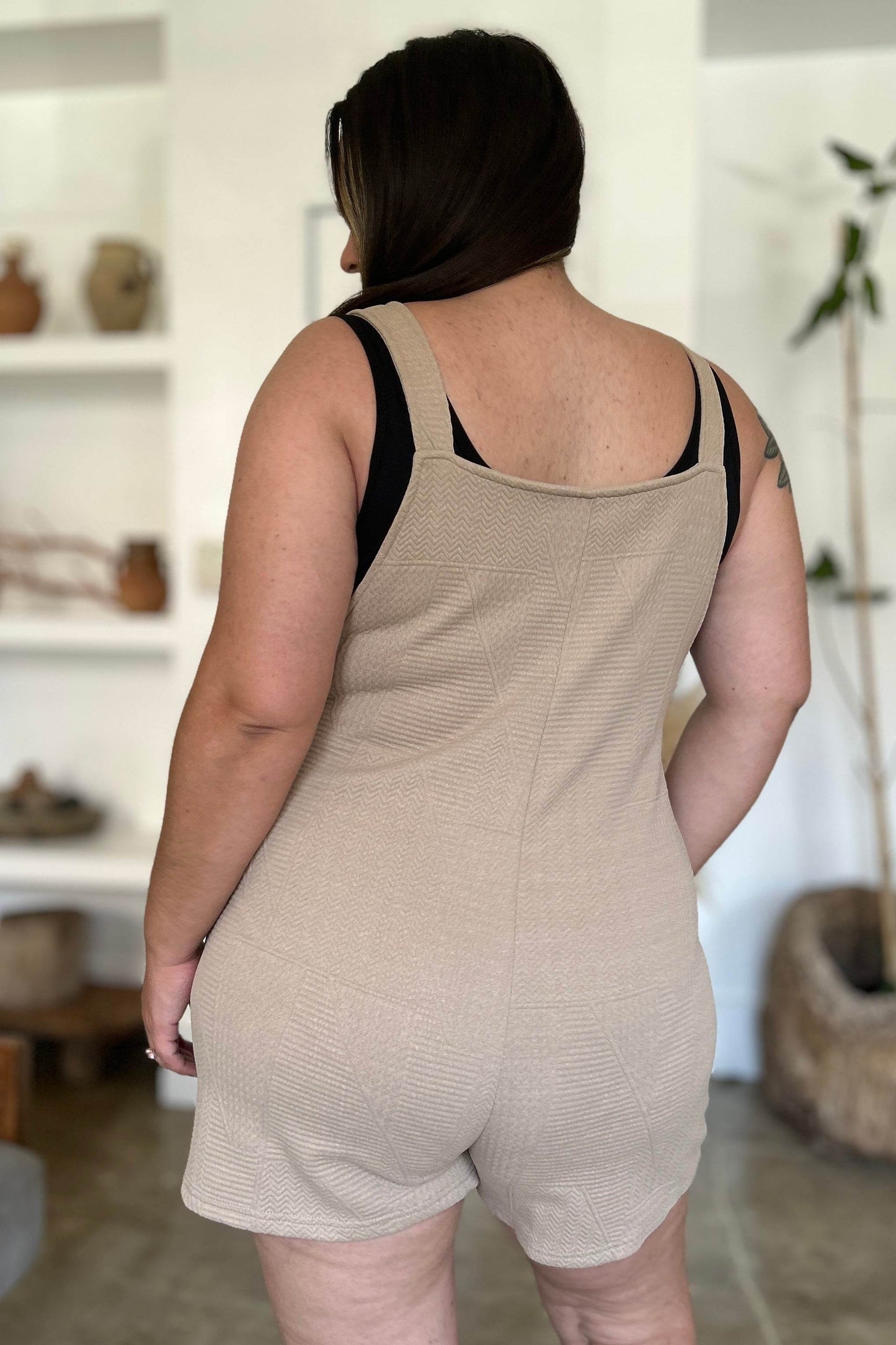 Double Take Full Size Texture Sleeveless Romper - Shop Style & More | Fresh Looks, Everyday Deals & Free Shipping