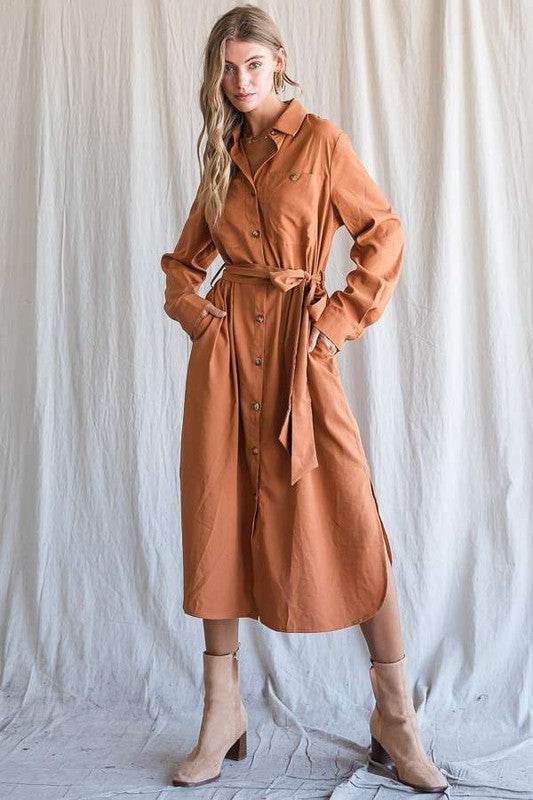 Button down shirt long dress PLUS 30-545P - Shop Style & More | Fresh Looks, Everyday Deals & Free Shipping