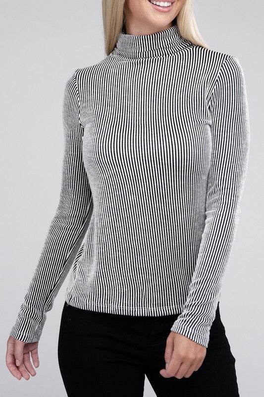 Ribbed Turtle Neck Long Sleeve Top - Shop Style & More | Fresh Looks, Everyday Deals & Free Shipping