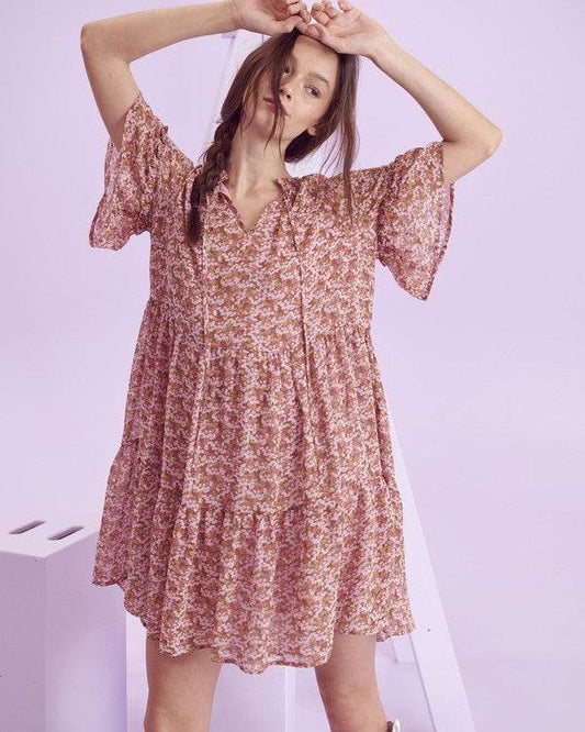 Floral print v-neck mini dress - Shop Style & More | Fresh Looks, Everyday Deals & Free Shipping