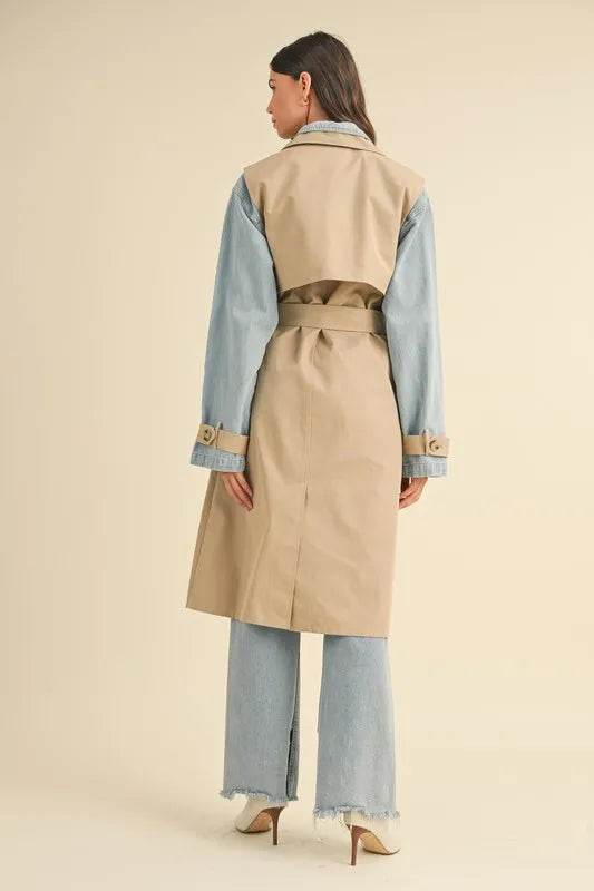 MABLE Layered Look Trench Coat With Denim Jacket - Shop Style & More | Fresh Looks, Everyday Deals & Free Shipping