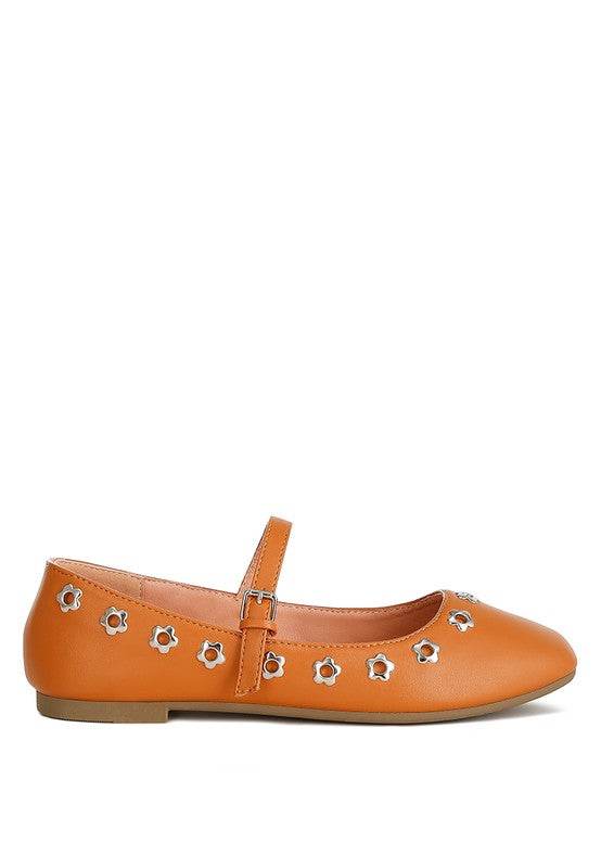 Tanzer Floral Eyelet Strapped Ballerinas - Shop Style & More | Fresh Looks, Everyday Deals & Free Shipping