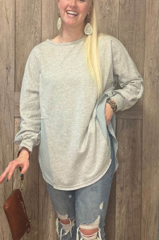 Dahlia Crinkle Splicing Raw Hem High Low Oversized - Shop Style & More | Fresh Looks, Everyday Deals & Free Shipping
