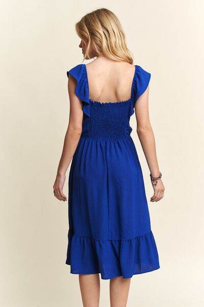 ADORA Smocked Square Neck Ruffled Cap Sleeve Dress - Shop Style & More | Fresh Looks, Everyday Deals & Free Shipping