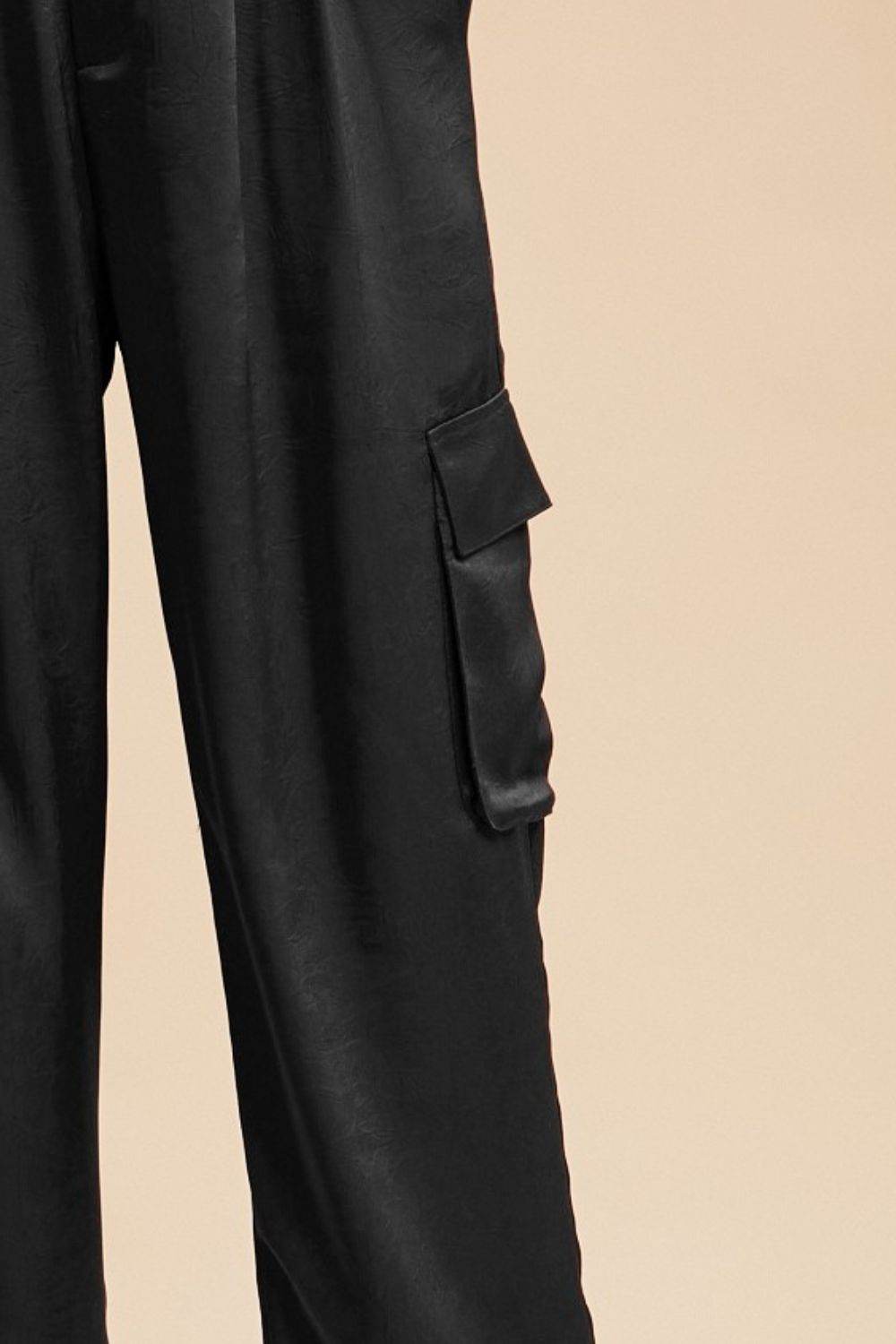 Annie Wear Wide Leg Cargo Satin Pants - Shop Style & More | Fresh Looks, Everyday Deals & Free Shipping