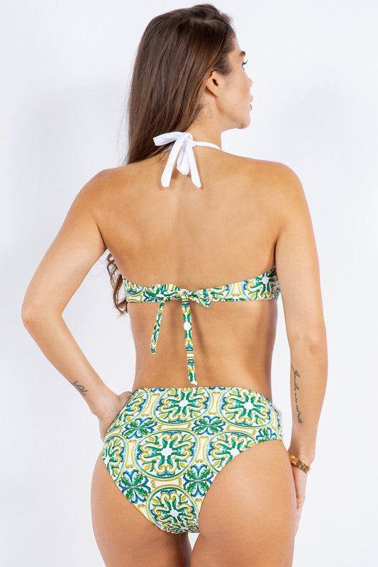 TWO PIECE FLORAL PRINTS CRISS CROSS HALTER BIKINI - Shop Style & More | Fresh Looks, Everyday Deals & Free Shipping