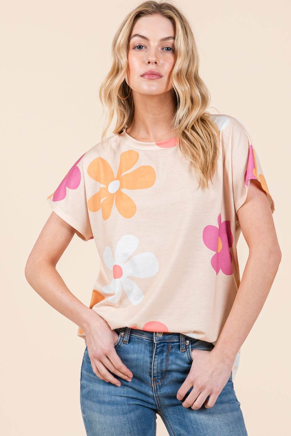 BOMBOM Floral Short Sleeve T-Shirt - Shop Style & More | Fresh Looks, Everyday Deals & Free Shipping