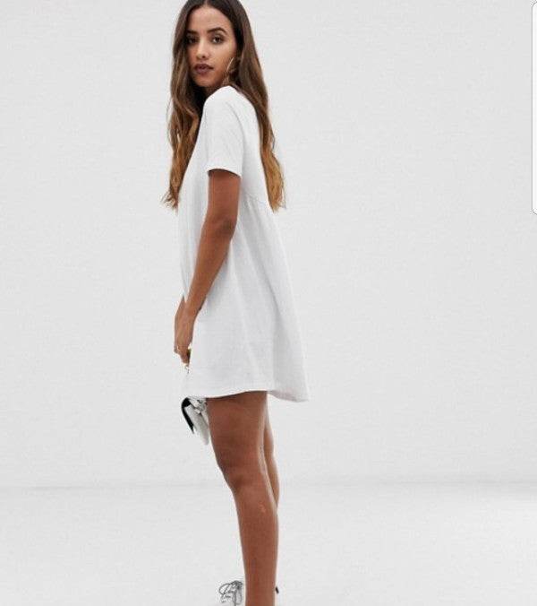 Jersey Dress white with Pockets - Shop Style & More | Fresh Looks, Everyday Deals & Free Shipping