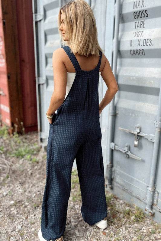 Plaid Print Buttoned Pocketed High Waist Jumpsuits - Shop Style & More | Fresh Looks, Everyday Deals & Free Shipping