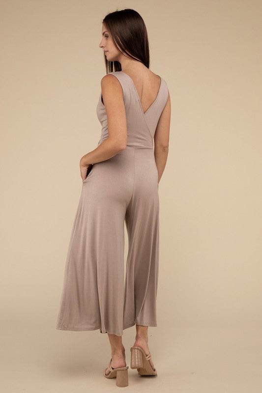 Surplice Neckline Sleeveless Jumpsuit - Shop Style & More | Fresh Looks, Everyday Deals & Free Shipping
