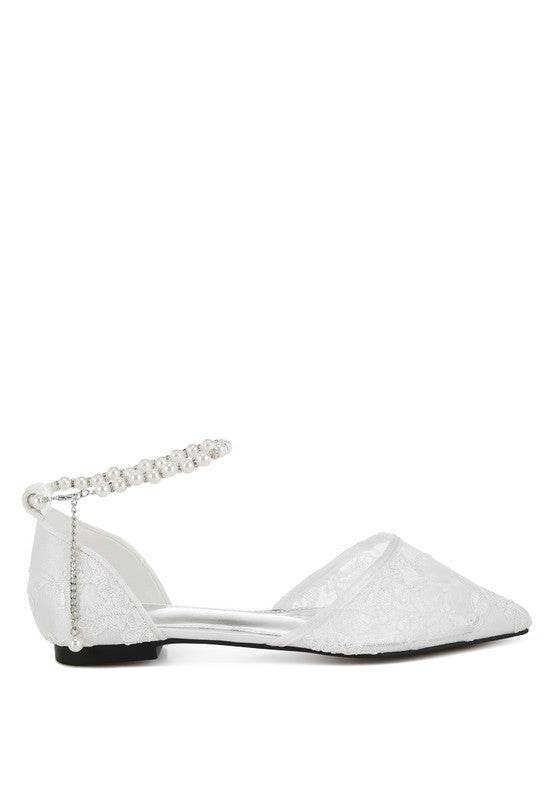 Shrami Pearl & Rhinestone Strap Flat Sandals - Shop Style & More | Fresh Looks, Everyday Deals & Free Shipping