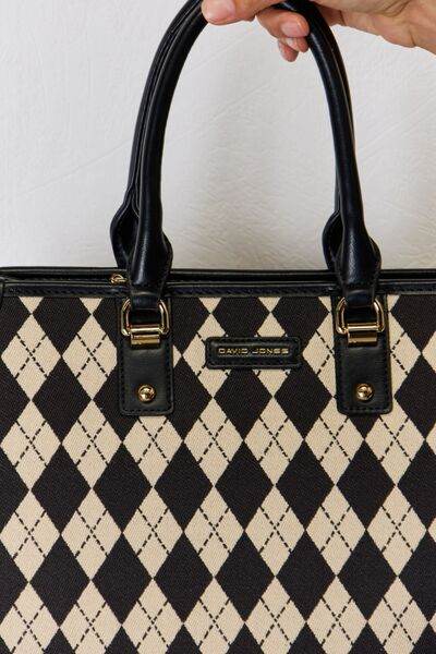 David Jones Argyle Pattern PU Leather Handbag - Shop Style & More | Fresh Looks, Everyday Deals & Free Shipping