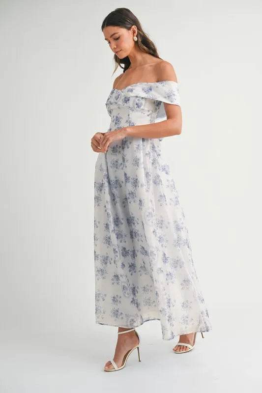 MABLE Floral Printed Off Shoulder Maxi Dress - Shop Style & More | Fresh Looks, Everyday Deals & Free Shipping