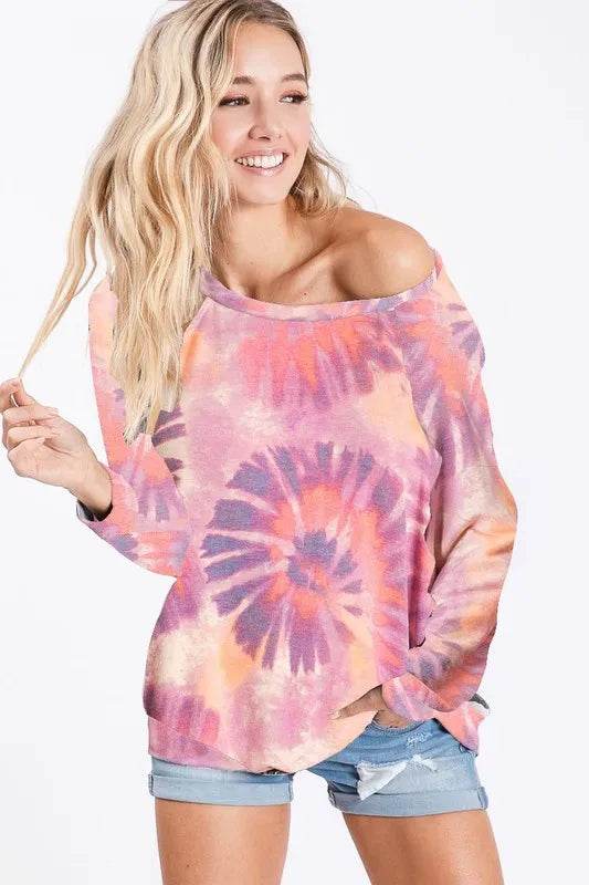 BiBi Tie Dye Print Terry T-Shirt - Shop Style & More | Fresh Looks, Everyday Deals & Free Shipping
