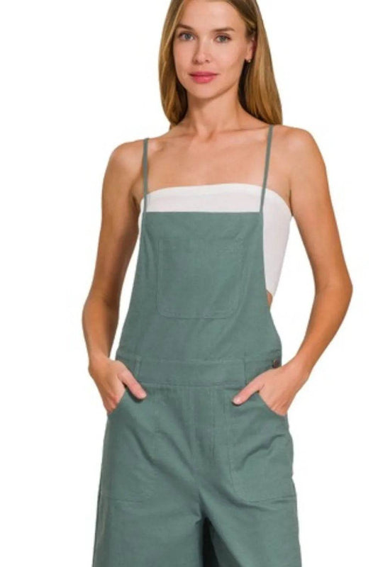 Zenana Woven Spaghetti Strap Overalls - Shop Style & More | Fresh Looks, Everyday Deals & Free Shipping