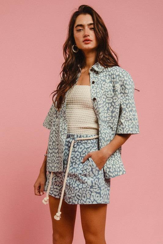 BiBi Rope Belt Leopard Shorts - Shop Style & More | Fresh Looks, Everyday Deals & Free Shipping