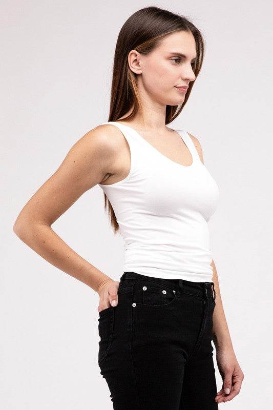 Front & Back 2-Way V-Neck Seamless Tank - Shop Style & More | Fresh Looks, Everyday Deals & Free Shipping