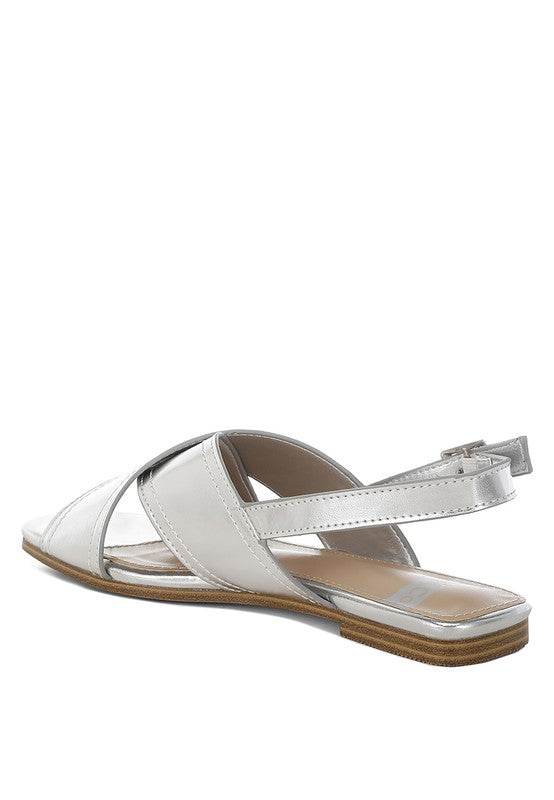 Kanon Metallic Pleather Criss-Cross Flats - Shop Style & More | Fresh Looks, Everyday Deals & Free Shipping