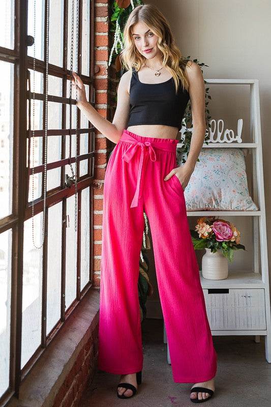 Heimish Full Size Front Tie Pants with Paperbag Waistband Plus Size - Shop Style & More | Fresh Looks, Everyday Deals & Free Shipping