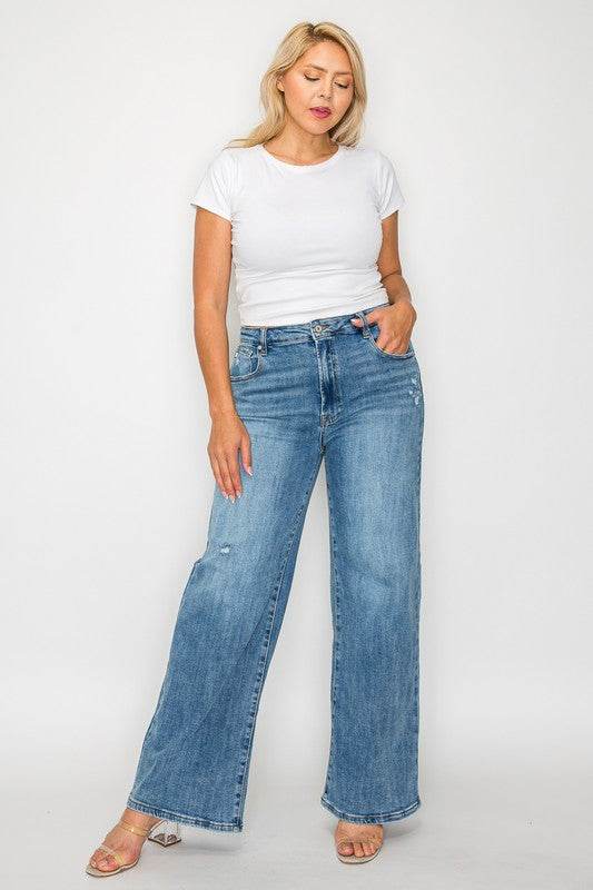 bytos Full Size High Rise Wide Leg Jeans with Pockets - Shop Style & More | Fresh Looks, Everyday Deals & Free Shipping
