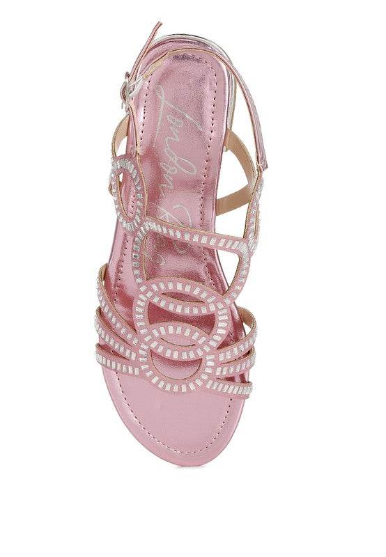 Jisters Cut Out Detail Rhinestone Flat Sandals - Shop Style & More | Fresh Looks, Everyday Deals & Free Shipping