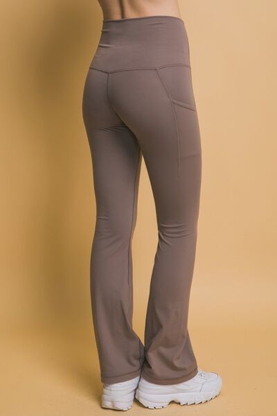 Love Tree High Waist Flare Active Leggings with Side Pockets Workout Leggings