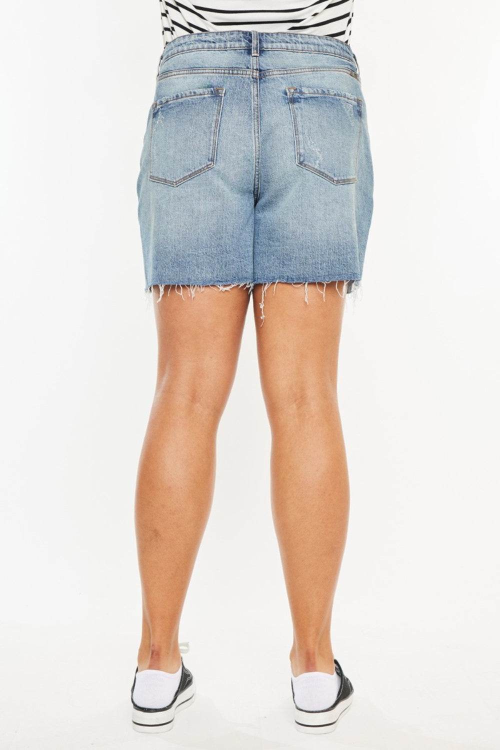 Kancan Full Size Raw Hem High Waist Denim Shorts - Shop Style & More | Fresh Looks, Everyday Deals & Free Shipping