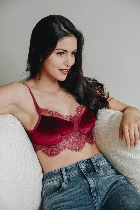Velvet and Lace Half Cami - Shop Style & More | Fresh Looks, Everyday Deals & Free Shipping