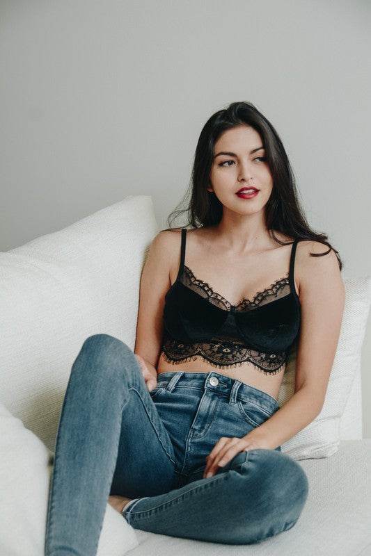 Velvet and Lace Half Cami - Shop Style & More | Fresh Looks, Everyday Deals & Free Shipping