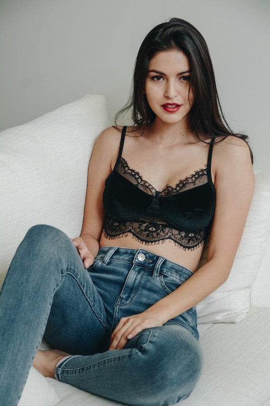 Velvet and Lace Half Cami - Shop Style & More | Fresh Looks, Everyday Deals & Free Shipping