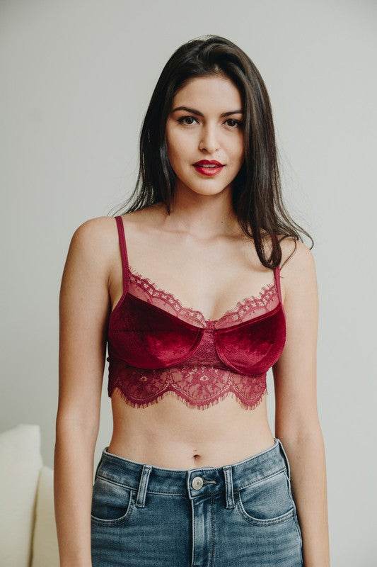 Velvet and Lace Half Cami - Shop Style & More | Fresh Looks, Everyday Deals & Free Shipping