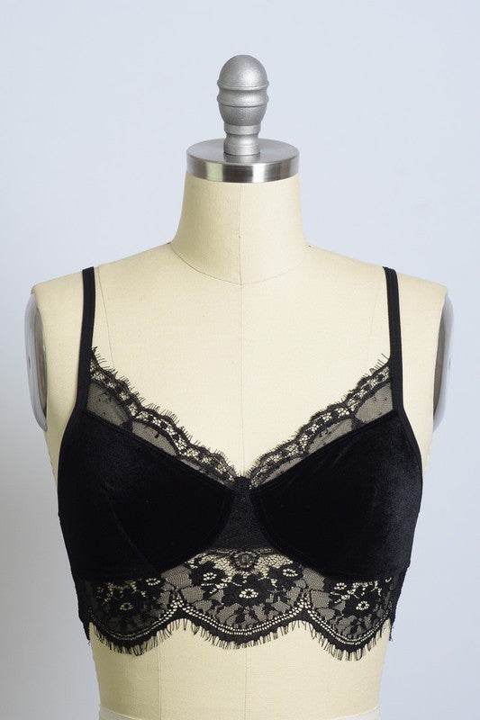 Velvet and Lace Half Cami - Shop Style & More | Fresh Looks, Everyday Deals & Free Shipping